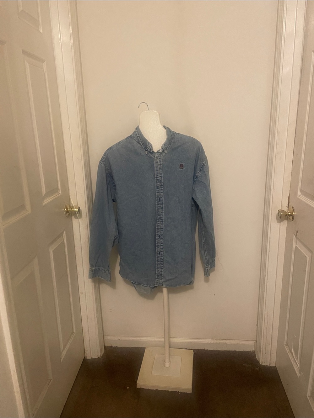 Tommy Hilfiger Light Blue Denim Jacket with Flag Logo